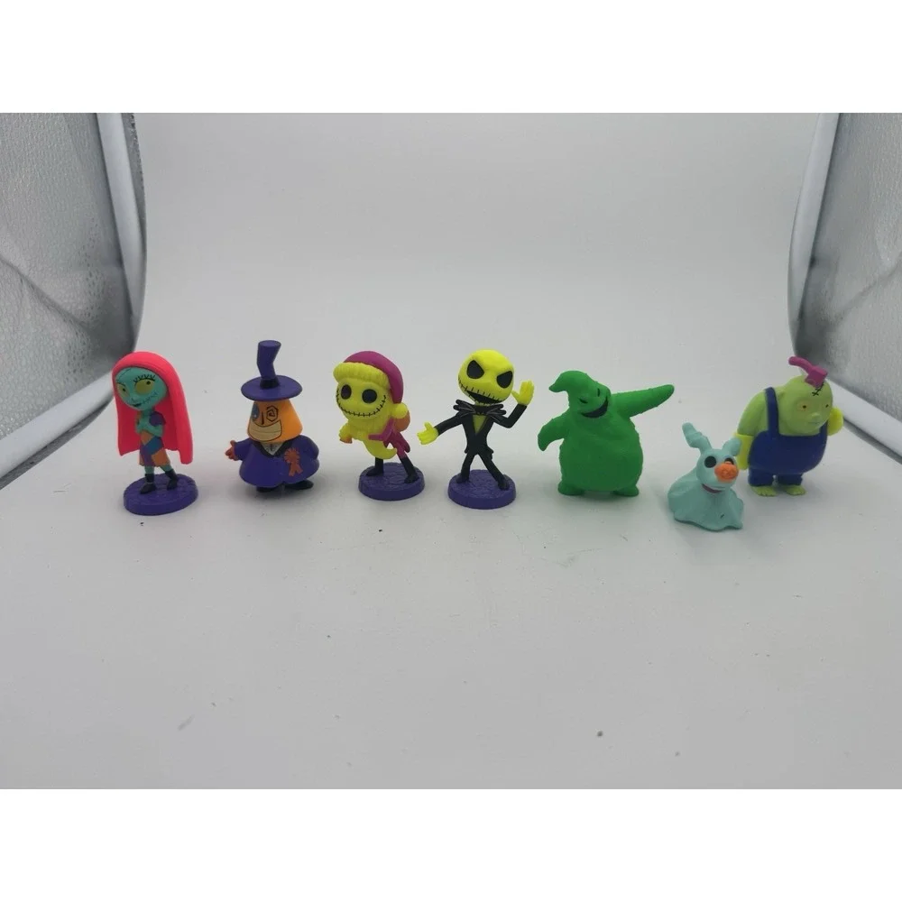 Disney Tim Burton's The Nightmare Before Christmas 7-Piece Neon Figure Lot